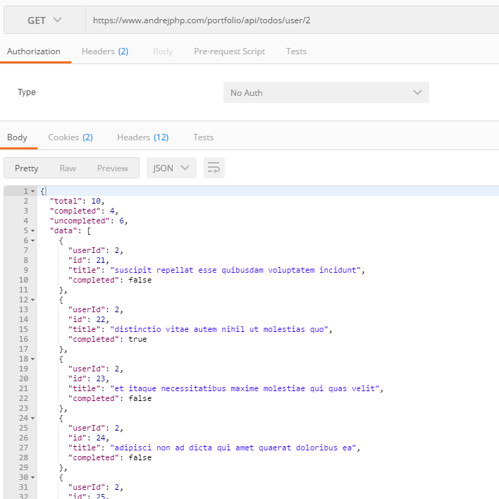API Request Example